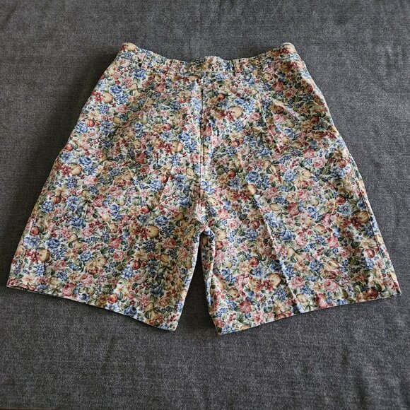 Willowbend Shorts Womens 12 Floral Cotton Twill Pockets Retro Boho USA Made Vtg - Picture 13 of 15